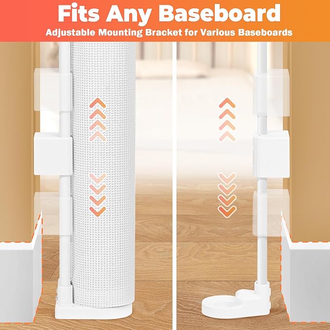 160" Retractable Baby Gates Extra Wide Dog Gate, Long Child Safety Gate, 37" Tall Toddler Pet Gate Mesh Gate with Reinforced Strips for Doorways, Stairs, Hallways, Outdoor & Indoor Large Openings