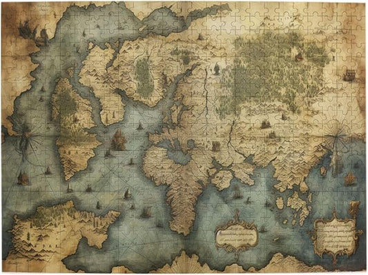 Cafemira 500 Pieces of Adult World map Wooden Jigsaw Puzzle,Relieve Stress and Enjoy The Fun of Solving Puzzles,Brain Challenge,Pleasure Both Body and Mind,Every Piece is Unique,