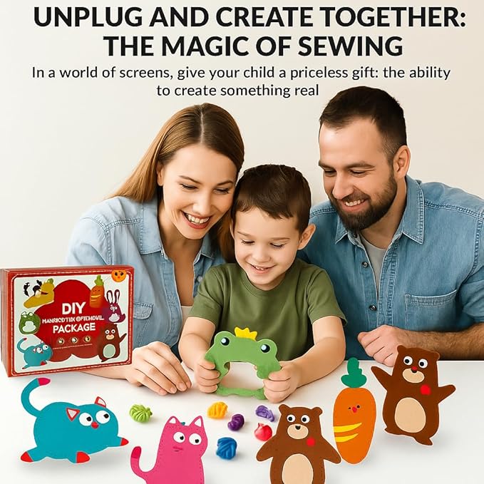 TwiggleStuff Sewing Kits for Kids, Doll Sewing Toys, 6Pcs Easy DIY Sewing Kit for Girls and Boys (1 Set)