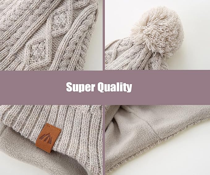 LMLALML Boys Winter Hat Earflap Knitted Beanie for Kids Warm Fleece Lined Thicken Hat for Baby