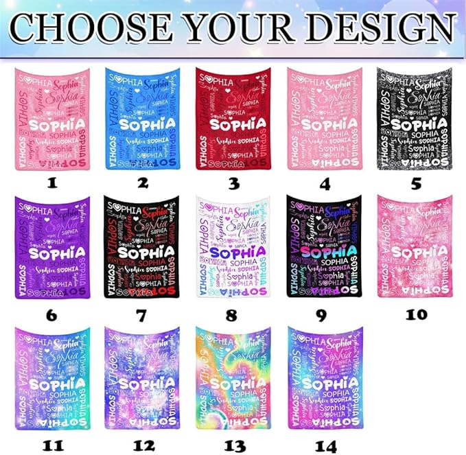 Artsadd Custom Baby Blankets for Girls & Boys with Name, Personalized Name Blankets for Adults & Kids - Ideal for Christmas, Birthday, Infant to Toddler - Customized for Daughter, Son & Newborn