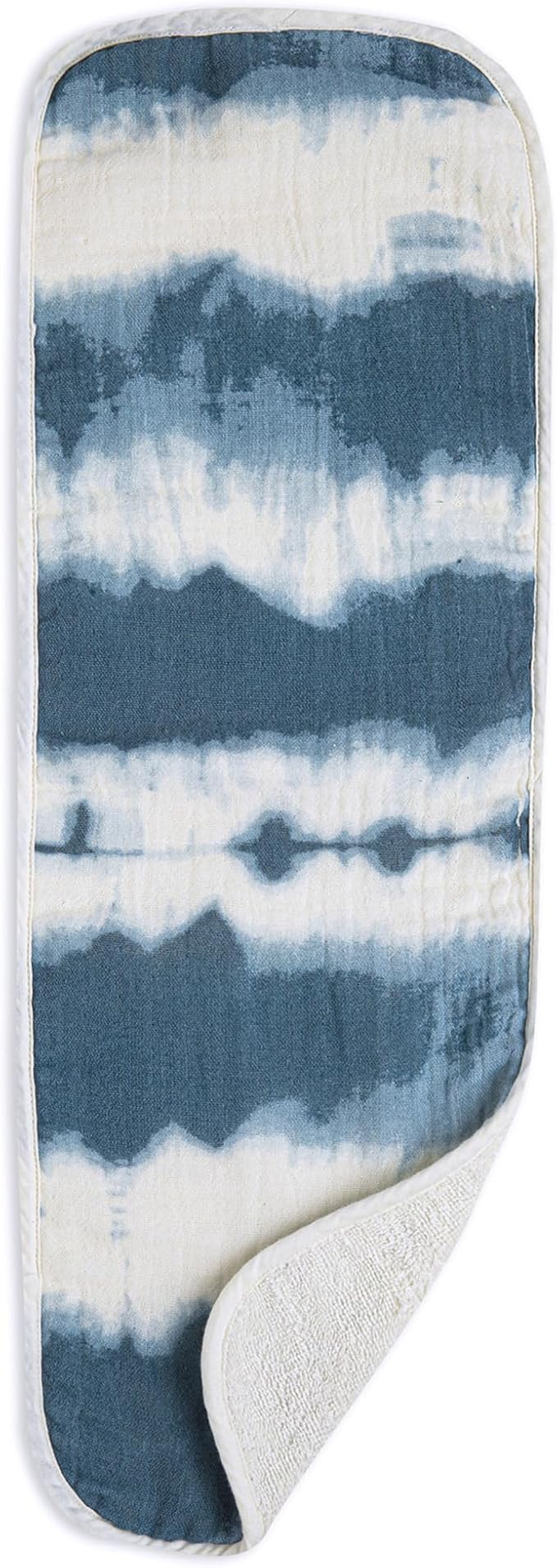 Crane Baby Muslin Burp Cloths, Nautical Theme Whale Design, Baby Boy Essentials, Cotton, Set of 3, 7" x 20" Blue Burp Cloth Set