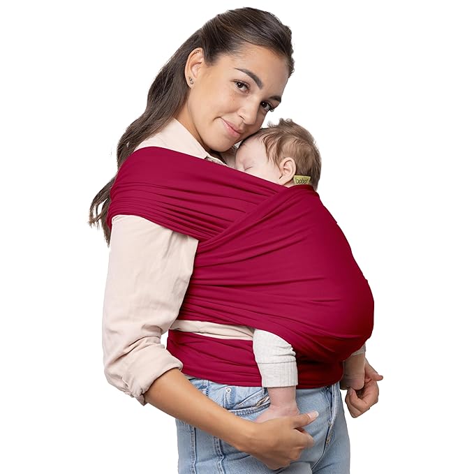 Boba Baby Wrap Carrier - Original Baby Carrier Wrap Sling for Newborns - Baby Wearing Essentials - Newborn Wrap Swaddle Holder, Newborn to Toddler Infant Sling (Sangria)