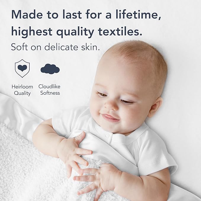 Little Giraffe Chenille Baby Blanket – 29x35” Soft Chenille with Satin Trim, White - Ultra-Soft, Gentle & Safe, Lightweight & Breathable - Ideal for Newborns & Toddlers