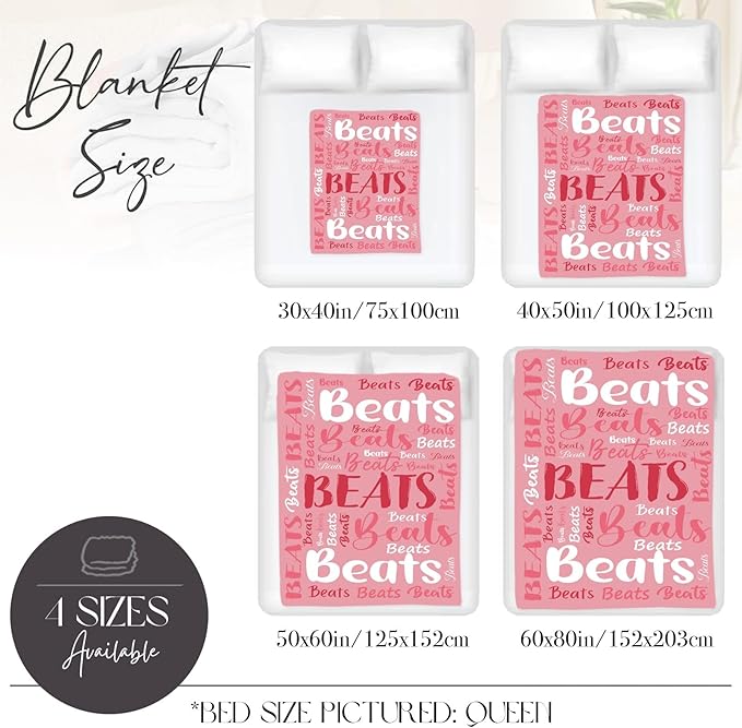 Personalized Custom Baby Blanket with Name for Girls Boys Kids Customized Flannel Blanket for Bed Nursery Room Baby Stroller