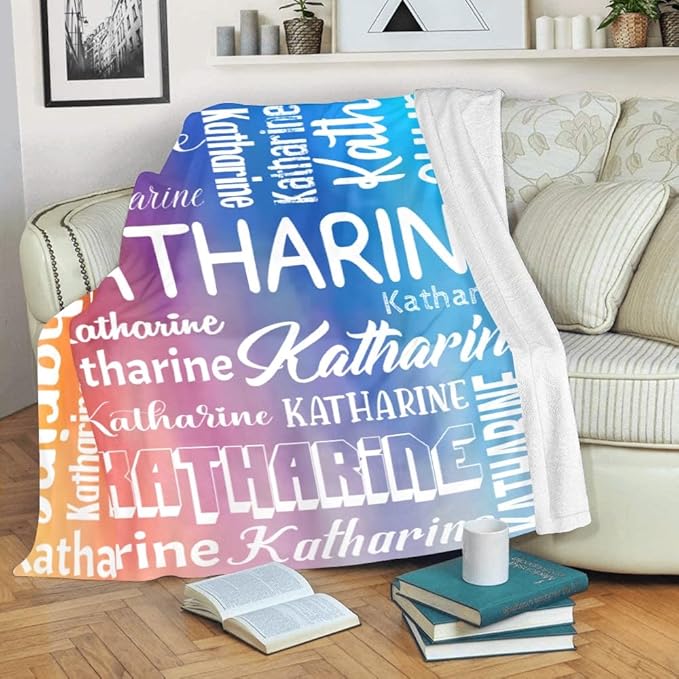 Personalized Blankets with Name Custom Blanket for Adult Kids Baby Customized Blanket Monogrammed Blankets Gifts for Women Men Girls Boys