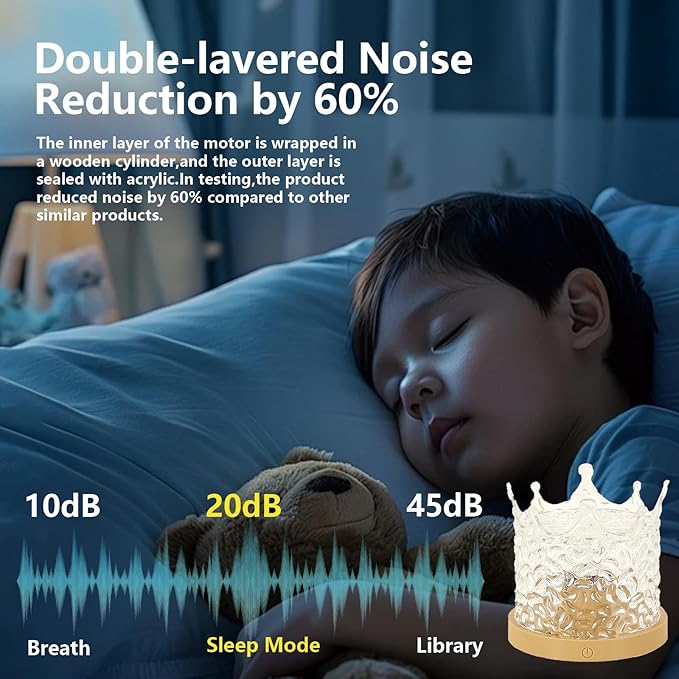 Ocean Wave Ceiling Projector, Northern Lights 16 Colors Water Lights Projector, Water Ripple Ambient Night Light with Remote, Touch Control Aurora Projector for Bedroom,Room Decor,Kids Room (Crown)