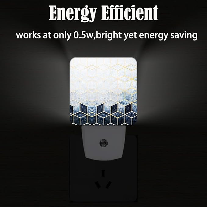 Black Grey Cubes Night Light,Plug-in Nightlights Auto Sensor Night Lamp Dusk-to-Dawn Lamp Home Decor for Nursery Children Girls Boys