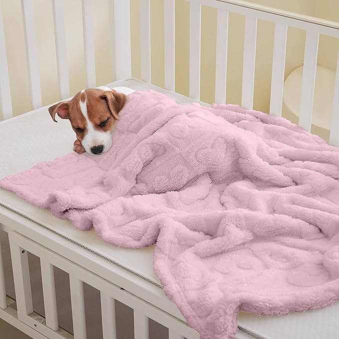 Soft Cozy Fleece Baby Blanket Heart Checkered Pattern Fluffy Plush Receiving Blanket for Newborn Infant Toddler, Warm Crib Stroller Blanket for Boys Girls 30"x40", Light Pink