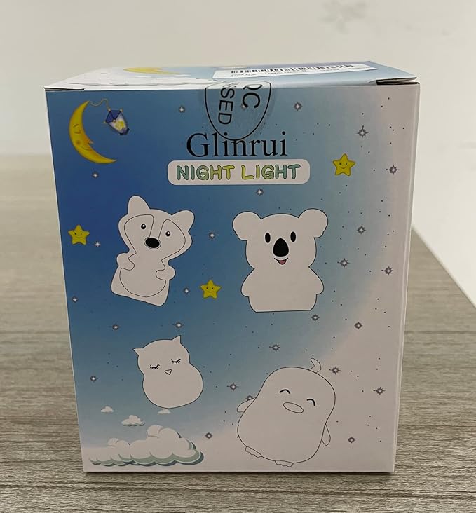 Large Owl Night Lights for Kids LED Nursery Lamp Children's Room Moon Bedside Lamp, Changeable Brightness & Color Child Table Night-Light, Lighting for Travel and Camping Child Gift - Large