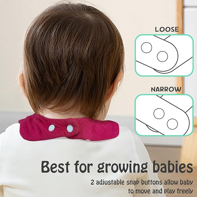 Baby Bibs Muslin Bibs for Baby Girl Boy for Drooling and Teething 10 Pack