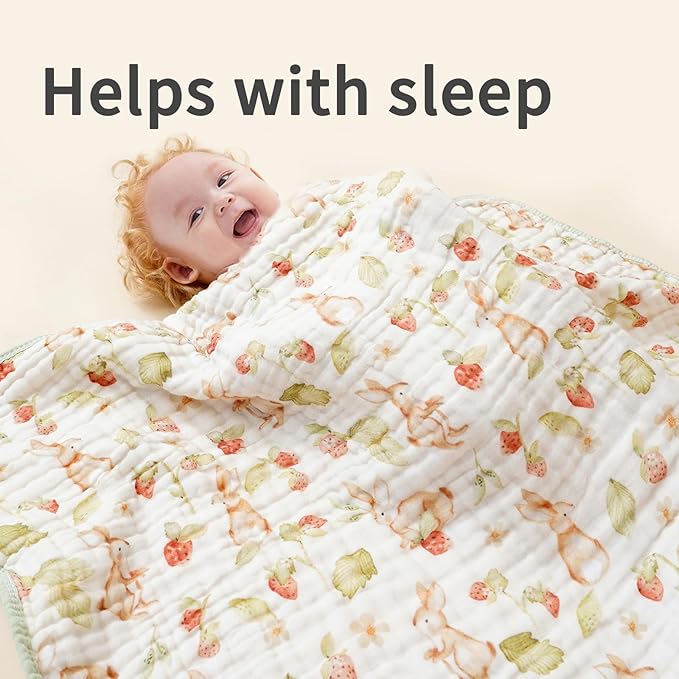 Muslin Hooded Baby Towels,2 Pack Baby Bath Towels,Large 31.5x31.5Inch,Hooded Towels for Baby and Infant,Soft&Absorbent(Strawberries and Pears)