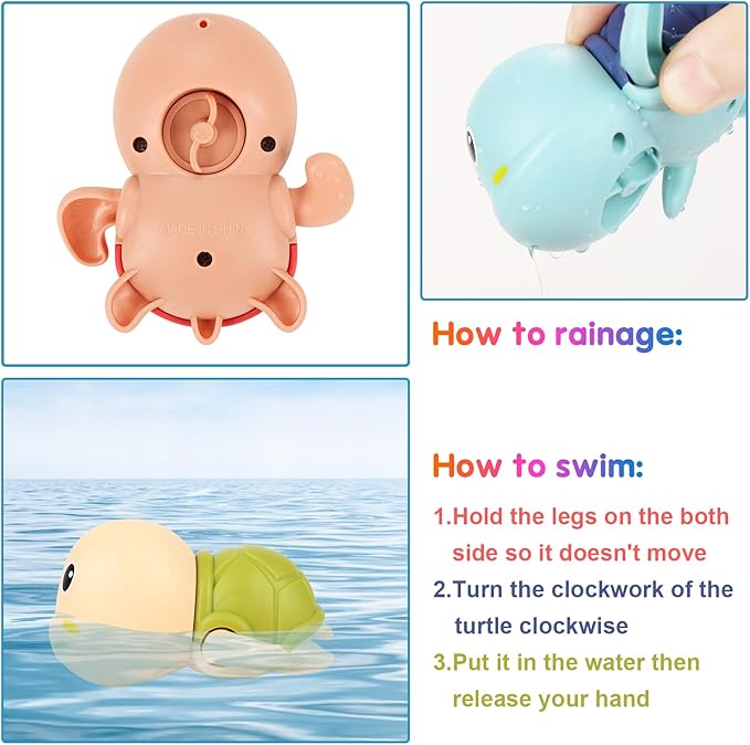 Gigilli Baby Bath Toys, Whale Bath Toy Sprinkler with Swimming Turtle Bath Toy, Bath Toys for Kids Ages 1-3 Toddler Baby 6-12-18 Months Christmas Stocking Stuffers Birthday 1 2 3 Year Boys Girls Gifts