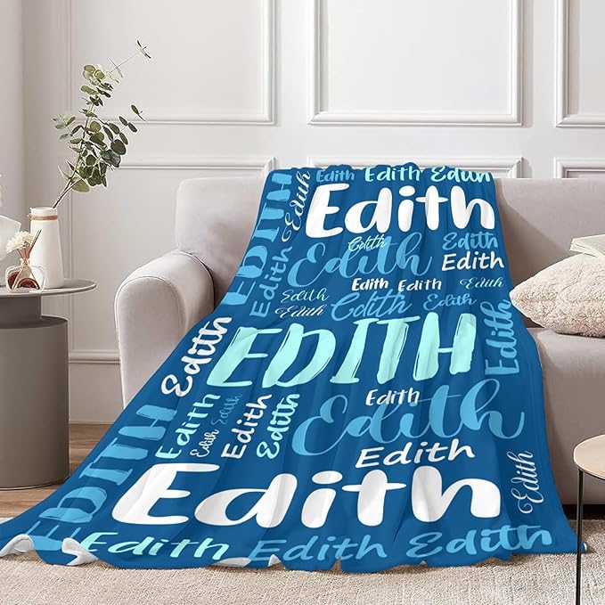 Personalized Custom Baby Blanket with Name for Girls Boys Kids Customized Flannel Blanket for Bed Nursery Room Baby Stroller