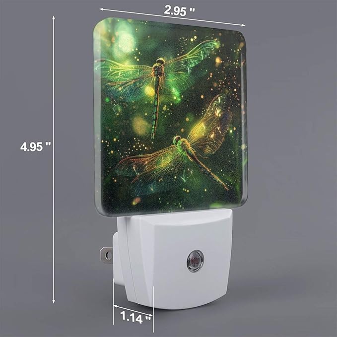 Led Night Light, Dragonfly Decorative Plug in Nightlights,with Smart Auto Dusk to Dawn Night Light for Bedroom, Kitchen, Nursery, Bathroom
