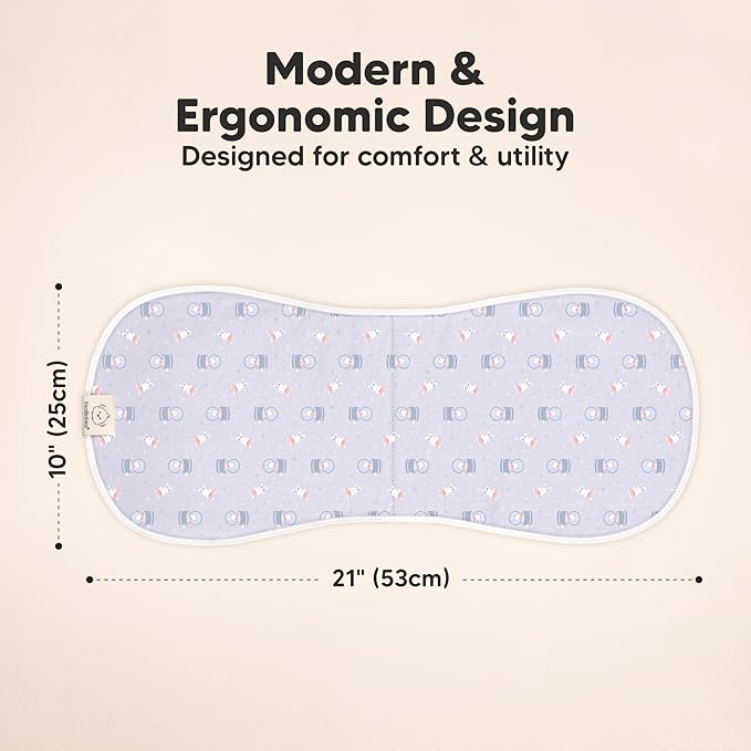 5-Pack Muslin Burp Cloths Baby Boy, Girl - Very Absorbent Baby Burp Cloth Rags, 8-Layers Viscose Derived from Bamboo Cotton Muslin Towel, Super Soft Spit Up Rags, No Shrink Washcloths (Dreamers)