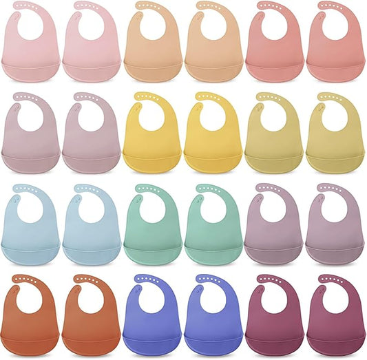 Mepase Silicone Bibs Waterproof Silicone Baby Bibs Soft Adjustable Baby Feeding Unisex Kid Eating Supplies