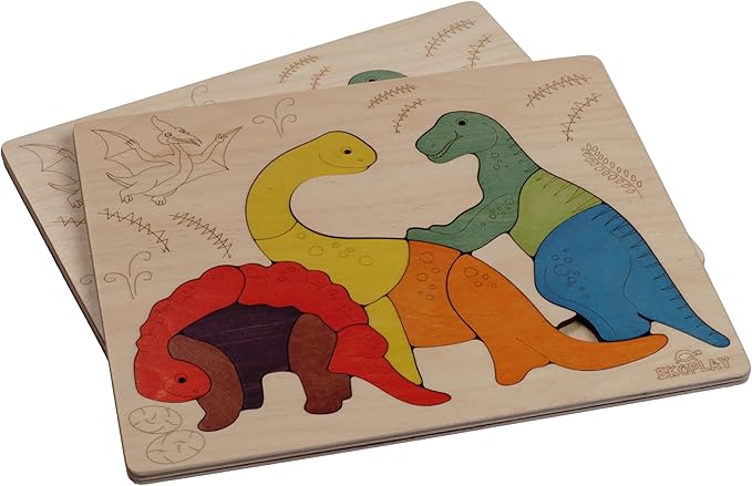 Jurassic Wooden Puzzle | 15 Pieces Jigsaw Puzzle | Dinosaurs for Kids 3 Years and Above