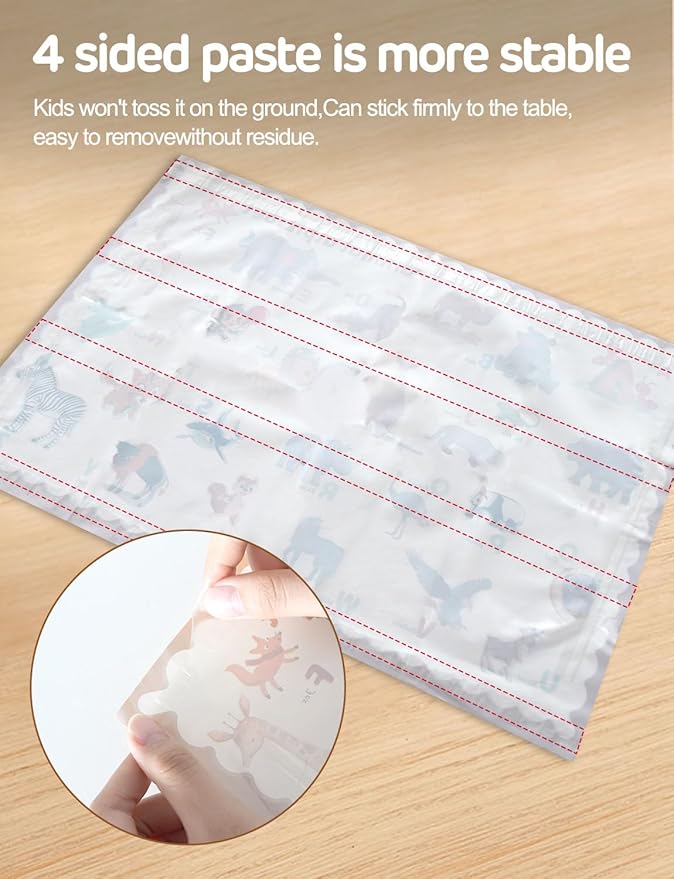 45 Pack Sticky Disposable Placemats for Baby & Toddlers,Toddler Placemat 12"x18" Kids Table Mat for Party, Picnic Table, Restaurants Dining Table Travel Essentials for Toddlers with 5 Designs