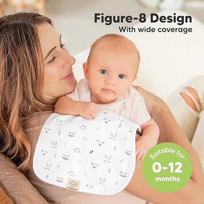 Organic Burp Cloths Baby Boy & Girl - 5-Pack Super Absorbent Cotton Burping Cloths for Babies, Soft & Plush Newborn Spit Up Rags, Infant Towels for Milk Spit Up, Unisex, Large 21" x 10" (Nordic)