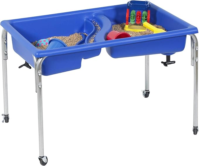 Children's Factory Neptune 24" Large Sensory Table, Sandbox with Lid, Water Table for Kids Blue