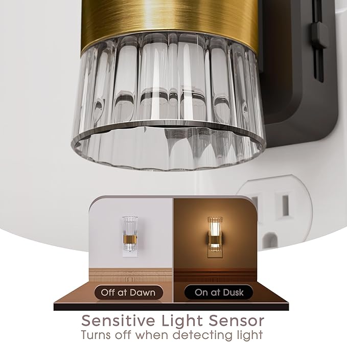 Night Light, Night Lights Plug into Wall, Soft White LED Nightlight for Kids, Adjustable Brightness 0-100LM, Dusk to Dawn Sensor, Soft Light for Bedroom, Hallway, Nursery, 2 Pack