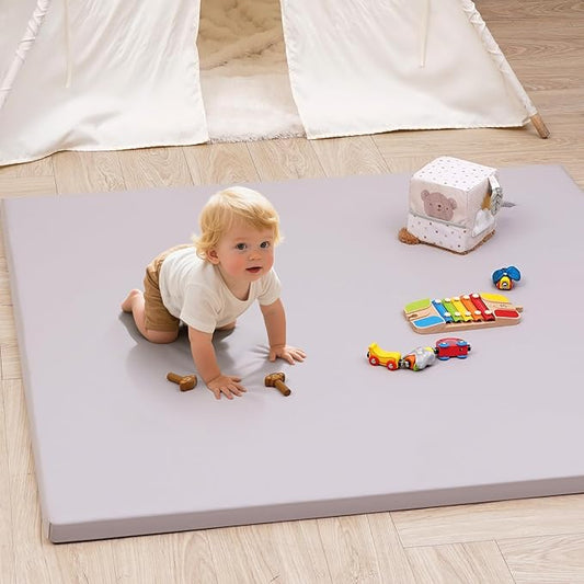 INNO STAGE Baby Play Mat 50x50 Inches, 1-Inch Thick Foam Play Mat for Babies & Kids – Extra Soft & Durable Padded Baby Mat for Floor, Non-Slip Crawling Mat for Playpen, Tummy Time, Yoga & Playroom
