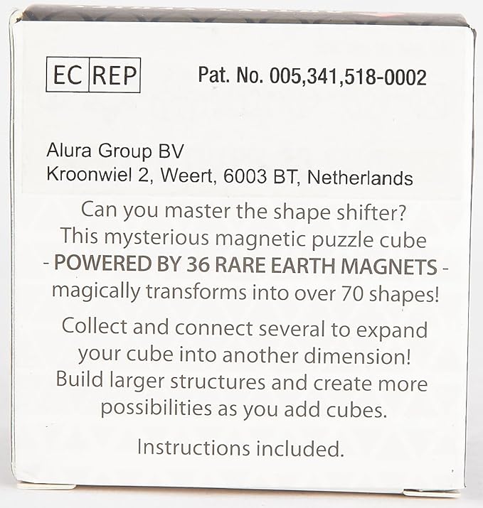 Shashibo Shape Shifting Box - Award-Winning Fidget Toy w/ 36 Rare Earth Magnets - Fidget Cube Transforms Into Over 70 Shapes, Sensory Toy Gift for Kids, Teens, and Adults (Confetti)