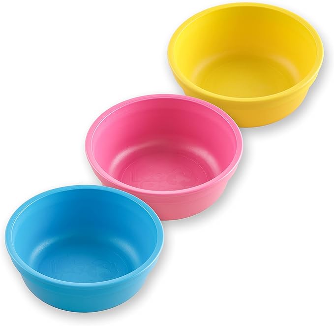 Re-Play 12 oz. Toddler Bowls Set of 3 - Kids Deep-Walled, Durable & Reusable Snack and Meal Bowls, Dishwasher & Microwave Safe, BPA-Free, Made in USA from Recycled Plastic, Easter