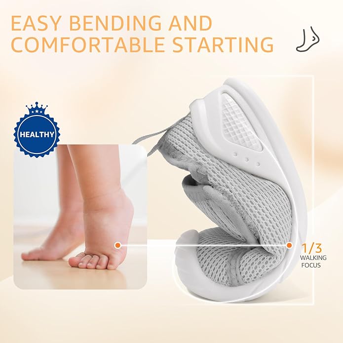 Baby Boys Girls First Walking Shoes Wide Toe Box Infant Sneakers Lightweight Breathable Slip On Barefoot Shoes