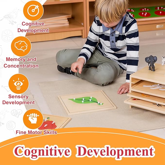 MONTESSORI OUTLET Nature Materials Leaf Puzzle Early Preschool Learning Toys for 3-12 Year Old Kids and Toddler