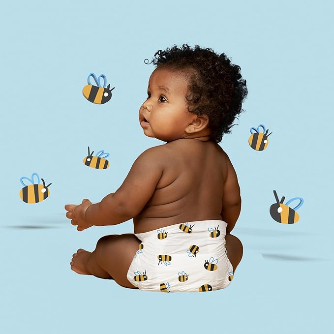 Hello Bello Premium Diapers Size 4 (22-37lbs), Busy Bees & Hive Five Designs, 58ct Club Box