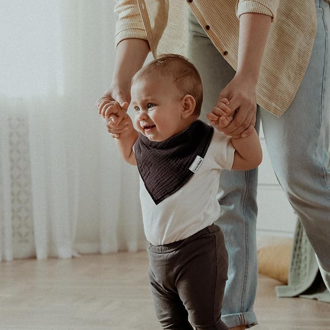 Muslin Baby Bibs for Boys Girls,10 Pack Super Absorbent Baby Bandana Drool Bibs Set for Teething and Drooling,100% Cotton Soft for Infant,Newborn