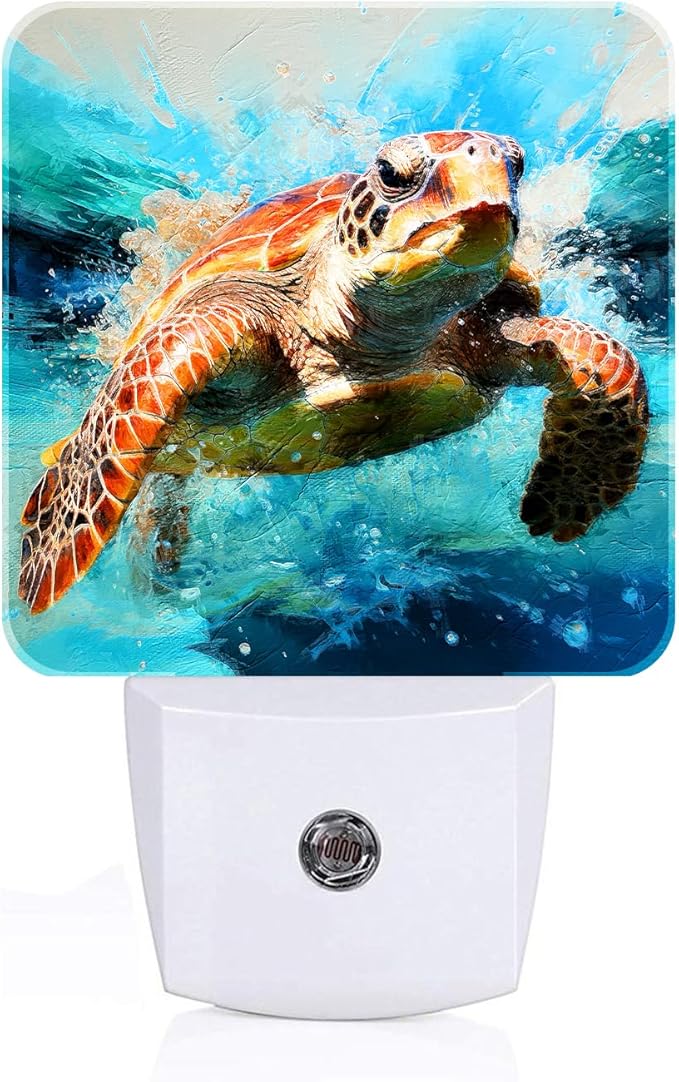 Sea Turtle Night Light,Plug-in Nightlights Auto Sensor Night Lamp Dusk-to-Dawn Lamp Home Decor for Nursery Children Girls Boys