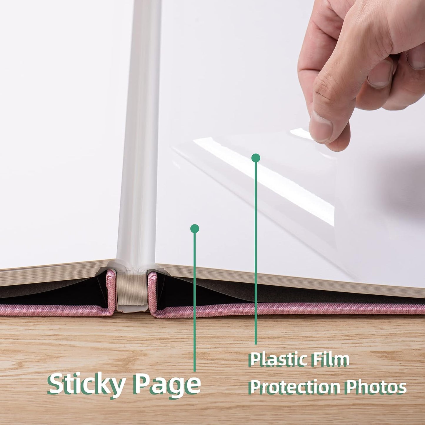 Large Photo Album Self Adhesive Scrapbook Album for 4×6 8×10 Pictures DIY Magnetic Linen Cover Album 40 Pages for Family Wedding Gifts with Metal Pen and Plastic Board