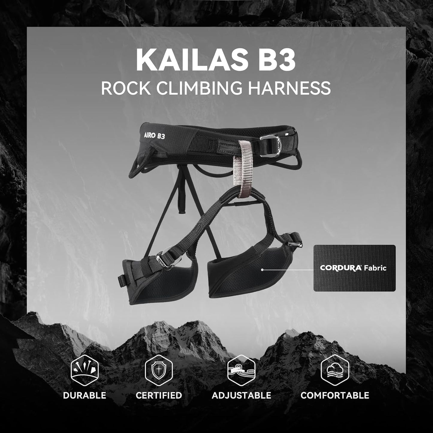 KAILAS Kids Rock Climbing Harness Child Safety Belt Climbing Gear Adjustable Lightweight Indoor Gyms Beginners Youth