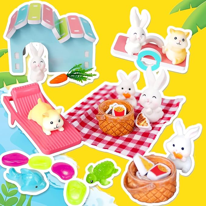 Pet Sensory Bin,Hamster and Rabbit Habitat,Animal Sensory Sand Kit for Boys and Girls, Pet Sensory Toys,Summer Beach Toys, Sandbox Play Set for Toddler Ages 3 4 5 6 7 8