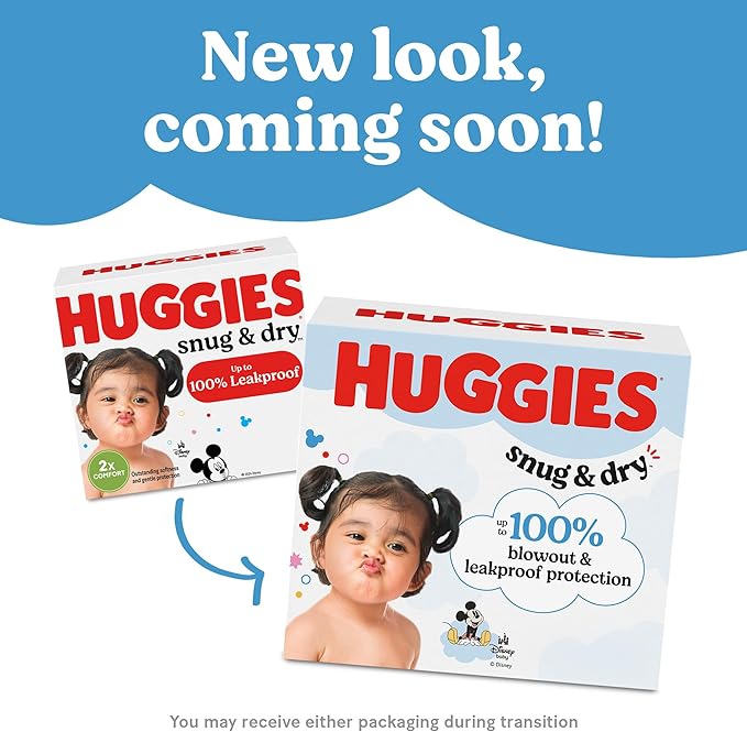 Huggies Size 3 Diapers, Snug & Dry Baby Diapers, Size 3 (16-28 lbs), 168 Count, Packaging May Vary