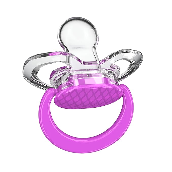 Smilo Baby Pacifier with Orthodontic Design for Healthy Dental Development - Stage 3 for Babies 9+ Months - Pack of 3X 100% Silicone Pacifiers BPA Free - Plum Purple