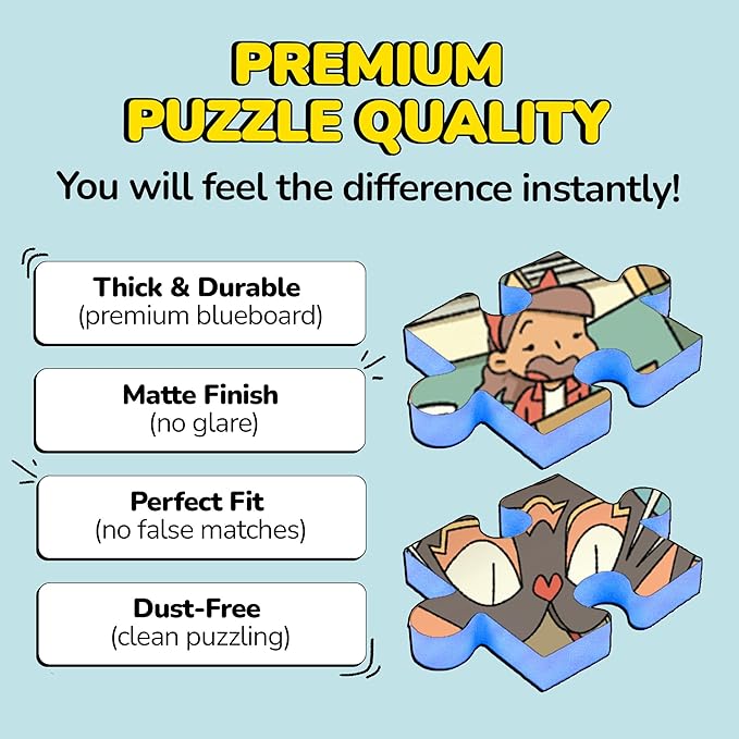 Odd Pieces Jigsaw Puzzles 1000 Pieces with Storytelling Comics, Secret Ending, Puzzle for Mystery Adults & Kids - 19.7'' x 27.6'' Frameable Magic Puzzle Art (Snack Attack 3)