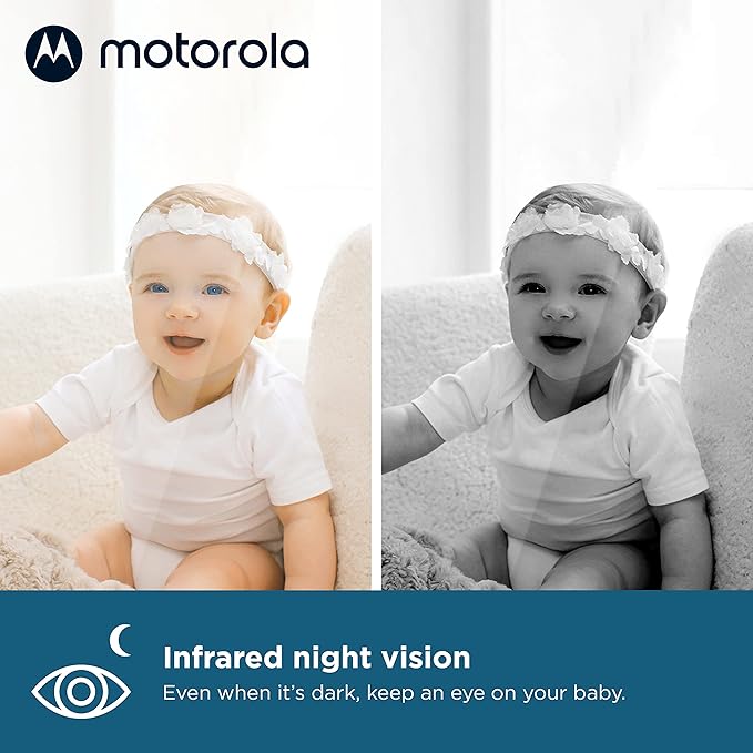 Motorola Nursery Baby Monitor Long Range with 2 Cameras and Audio, 4.3" Screen, 2-Way Audio VM34, No WiFi Needed, Manual Tilt/Pan, Digital Zoom, Lullabies, Temperature Sensor