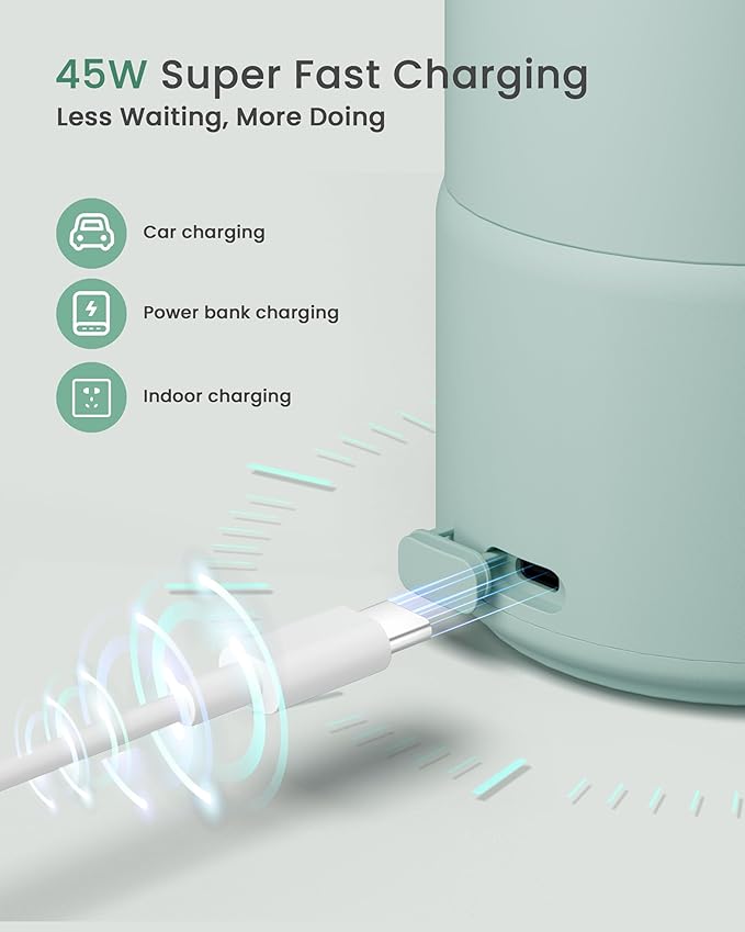 Portable Bottle Warmer Extended Battery Life - Dual Heating Modes for Breast Milk & Water, 17 Ounces, Fast Heating, Ideal for Travel, Outdoor, Baby Shower, Green