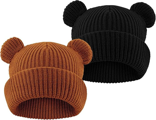 Toddler Boy Winter Hat Baby Knit Beanie Girl Warm Hats Kid Bear Ear Beanies for Cold Weather