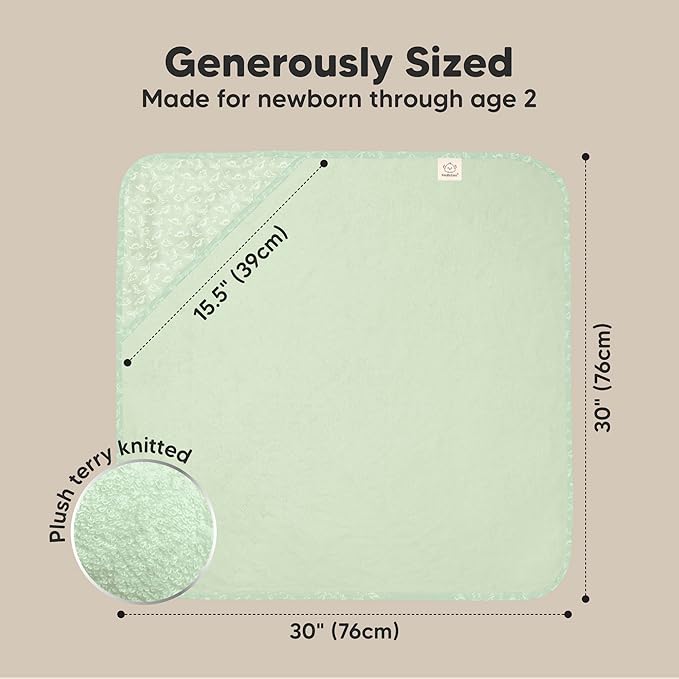 KeaBabies Hooded Baby Towel for Newborn - Viscose Derived from Bamboo Large Baby Bath Towels with Hood for Boys, Girls, Toddler, Extra Absorbent & Soft Newborn Bath Essentials (Dinos, Petite)