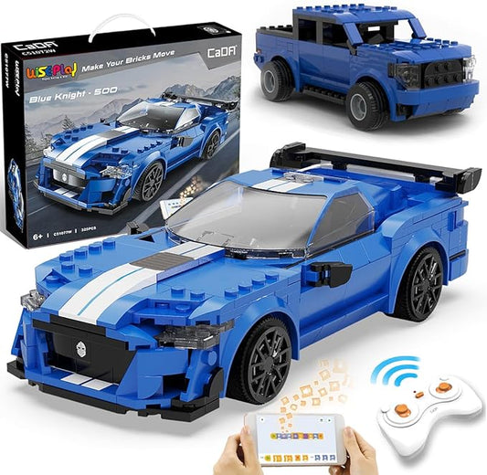 WISEPLAY Build Your Own RC Car Kit for Kids | 325-Pieces STEM Building Toys for Boys and Girls | Perfect Christmas & Birthday Gift for 6-10 Year Olds (Blue)