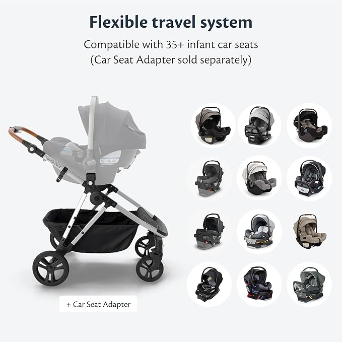 Mockingbird Single-to-Double Stroller 2.0 - Convertible Full-Size Baby Stroller for 1, 2 or 3 Kids - Includes Cup Holder - Sage