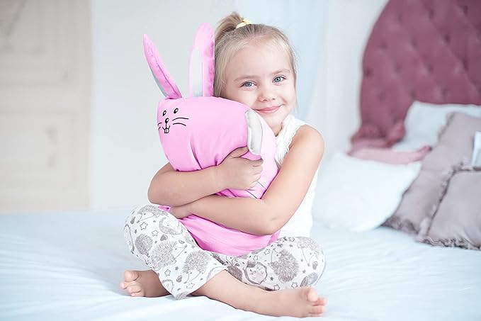 kinder Fluff Kids Pillow & Pillowcase Set - 233T Cotton Pillow Covers & Down Alternative Pillow Fill - Hypoallergenic Kids Pillows for Small Children - Children & Travel Pillows Kid - 13x18in Pink
