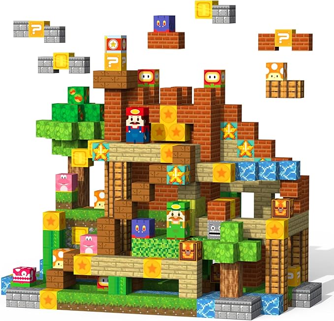 Magnetic Blocks Magnet Building Toys - 154Pcs STEM Building Game Montessori Sensory Toys for Kids Boys Girls Ages 3 4 5 6 7 8 9 10 Birthday Gift