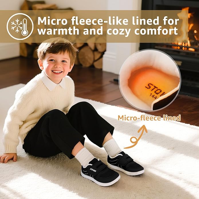 Toddler Wide Toe Box Barefoot Shoes Boys Girls Sneakers Kids Tennis Shoes Preschool Non Slip Lightweight Comfortable First Walking Shoes Running Outdoor Activities