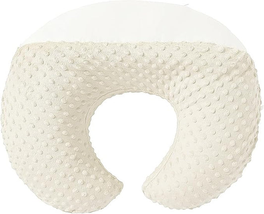 Nursing Pillow and Positioner Breastfeeding and Bottle Feeding, Propping Baby, Tummy Time, Sitting Support, with Removable Dots Cover, for Baby Boy Baby Girl（Pristine）